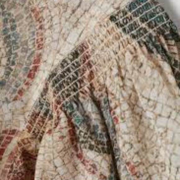 NWT H&M Conscious Exclusive Mosaic Zimmermann style Lyocell Blouse Puff Sleve‎ - Picture 2 of 2